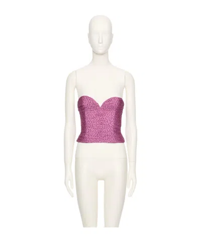 Valentino Chiffon Printed Top In Rose Dew/black