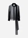Valentino Scarf Detailed Long-sleeved Shirt In Black
