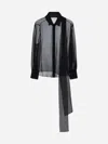 Valentino Scarf Detailed Long-sleeved Shirt In Black