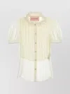 Valentino Chiffon Shirt With Lace And Ruffles