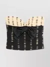 Valentino Plusdepois Print Chiffon Top With Handmade Draping And Bow Detail