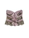 Valentino Strapless Chiffon Top With Lace And Ruffles In Multi