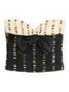Valentino Plusdepois Print Chiffon Top With Handmade Draping And Bow Detail In Negro