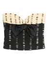 Valentino Plusdepois Print Chiffon Top With Handmade Draping And Bow Detail In Black