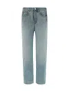 Valentino Vlogo Signature Embossed Tapered Jeans In Denim Blu Lav Chiaro