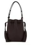 Valentino Garavani Chocolate Leather Vlogo Signature Bucket Bag In Brown