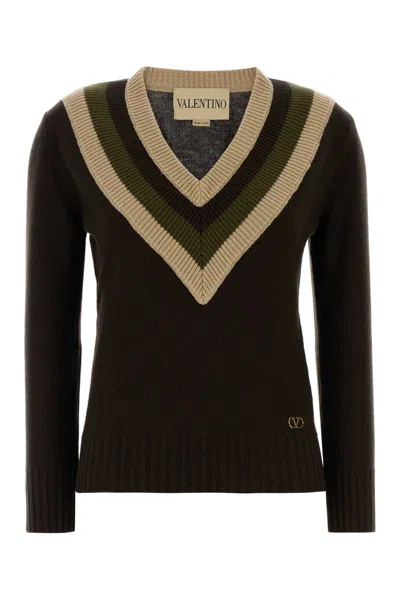 VALENTINO CHOCOLATE WOOL SWEATER