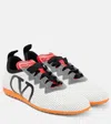Valentino Chromathon Low-top Sneakers In Perforated Leather In White