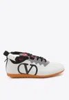 Valentino Chromathon Low-top Sneakers In Perforated Leather In White
