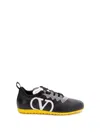 Valentino Chromathon Perforated Sneakers In Black  