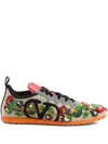 Valentino Garavani Embellished Canvas Chromathon Sneakers In Neutrals
