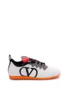 Valentino Chromathon Low-top Sneakers In Perforated Leather In White