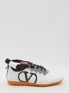 Valentino Chromathon Low-top Sneakers In Perforated Leather In White