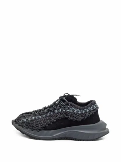 Pre-owned Valentino Garavani Chunky Crochet Sneakers In Grey