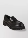 Valentino Chunky Sole Loafers With Studded Round Toe In Black