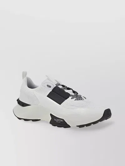 Valentino Garavani Chunky Sole Sneakers Mesh Panels In White
