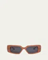 Valentino Eyewear Rectangular Frame Sunglasses In Brown