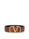 Valentino Reversible Buckle Belt H. 40 In Brown