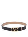 Valentino Adjustable Reversible Two-tone Belts In Black