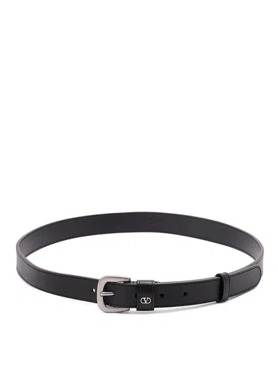 Valentino Garavani "vlogo Signature" Belt In Black