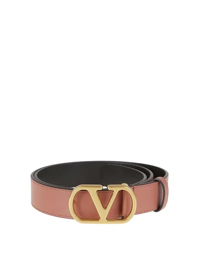 Valentino Garavani Belt H. 30 Vlogo Signature In Rosado
