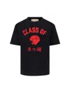 Valentino Garavani Cotton T-shirt With Panther Print In Black