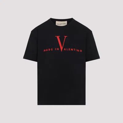 Valentino Crew Neck Short Sleeve T-shirt Design In Black