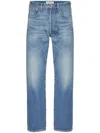 Valentino Rockstud Cotton Denim Jeans In Blue