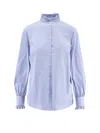 Valentino Classic Stripe Poplin Shirt In Blue