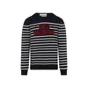 Valentino Garavani Crewneck Sweater With Bold Jacquard Motif In Black