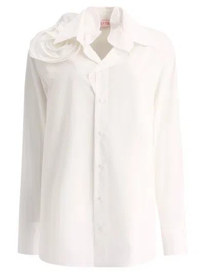 Valentino Classic White Cotton Popeline Shirt For Women