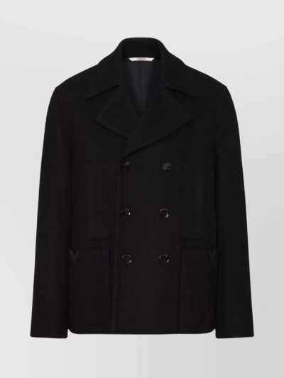 Valentino Classic Wool Blend Jacket In Black