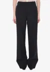 Valentino Tailored Trousers With Back Pockets And Front Pleats In Black