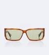 Valentino Classico Vlogo Rectangular Sunglasses In Brown
