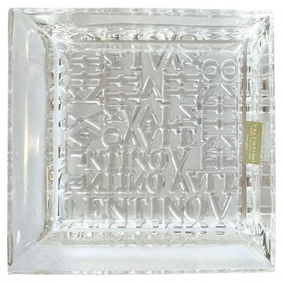 Pre-owned Valentino Clear Vide Poche Change Tray Or Ashtray In Gray
