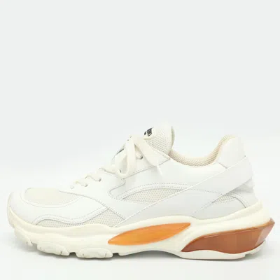 Pre-owned Valentino Garavani Climbers Size 38.5 White Leather Lace Up Sneakers