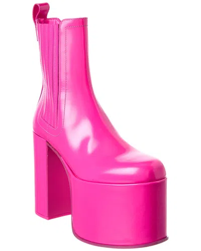 Valentino Garavani Valentino Club 125 Leather Platform Bootie In Pink