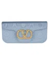 Valentino Clutch Loco` In S Cloudy Blue Crystal