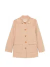 Valentino Winter Coat Tailored Fit Collared Design In Pink