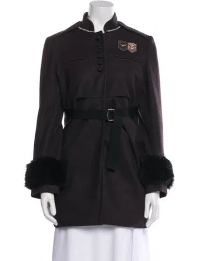 Pre-owned Valentino Coat In Black
