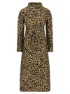 Valentino Leopard Print Belted Coat In Brown