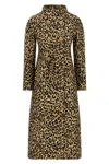 Valentino Leopard Print Double Breasted Coat With Belt In Brown