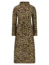 Valentino Leopard Print Belted Coat In Animal Print