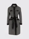 Valentino Womens Avorio Nero Gingham-pattern Wool And Cashmere-blend Coat In Black
