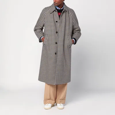 Valentino Coat With Vichy Pattern In Cotton And Wool In Multi