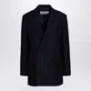 Valentino Garavani Navy Double-breasted Jacket Toile Iconographe In Blue