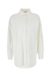 Valentino Garavani White Cotton Blend Oversize Shirt In White