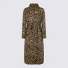 Valentino Garavani Leopard Wool Coat In Brown