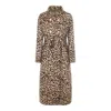 Valentino Garavani Leopard Wool Coat In Brown