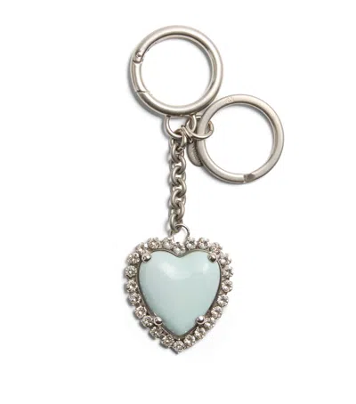 Valentino Garavani Coeur Hyberbole Keyring In Blue